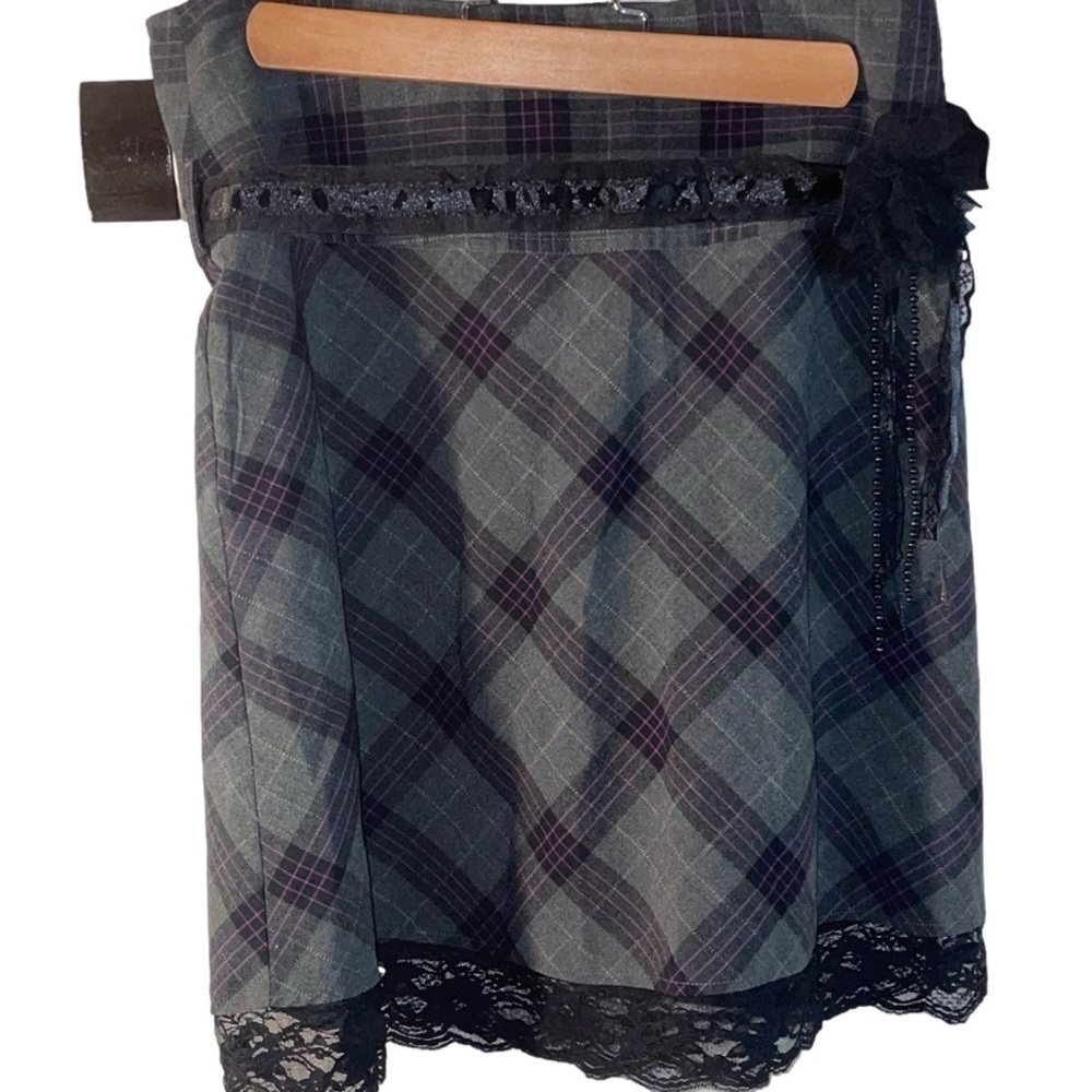 Speak 2 Me Size 5 Plaid Design Lace Plaid Eyecatching, Sophistication Sexy Skirt